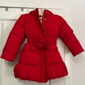 Kate Spade Girls Red Rosette Puffer - Size 6
